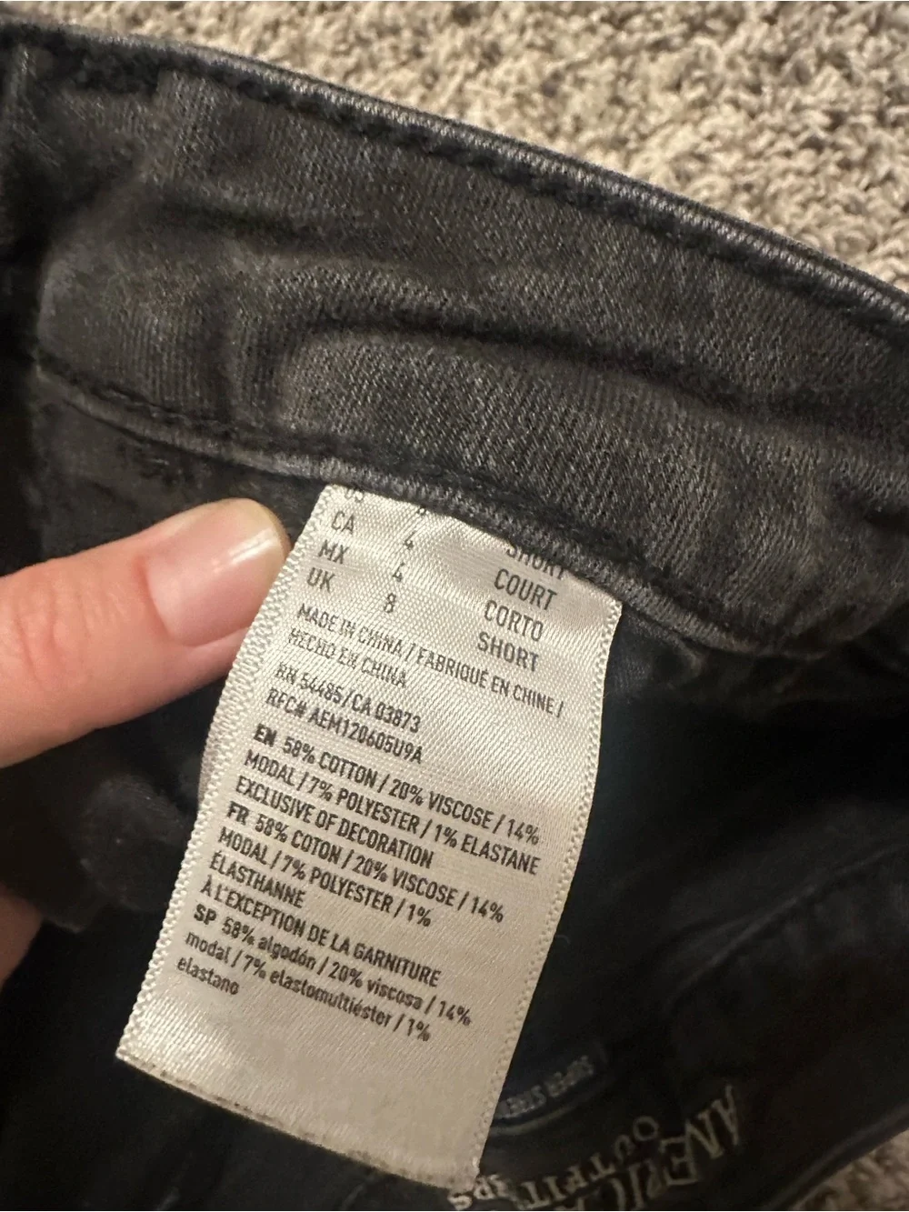 American Eagle Outfitters Black Ripped High-Rise Skinny Jeans